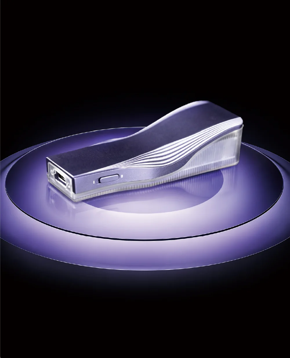 Purple OPERA shown on an illuminated circular display surface